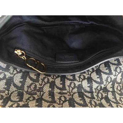 Pre-owned Dior Saddle Cloth Handbag In Navy