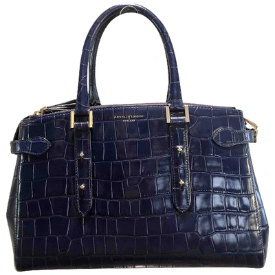 Pre-owned Aspinal Of London Blue Leather Handbag