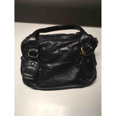 Pre-owned Chloé Bay Leather Handbag In Black