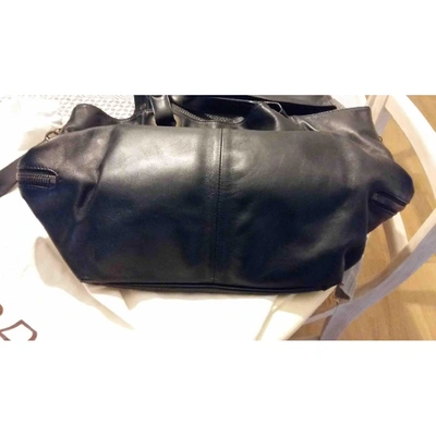 Pre-owned Gerard Darel Tote Flower Black Leather Handbag