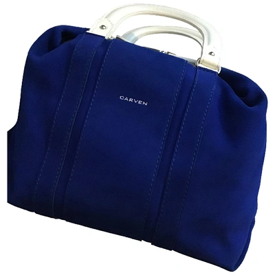Pre-owned Carven Blue Suede Handbag