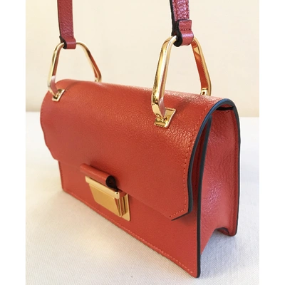 Pre-owned Miu Miu Madras Leather Handbag In Orange