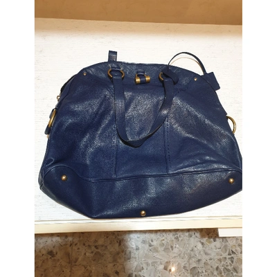 Pre-owned Saint Laurent Muse Leather Handbag In Blue