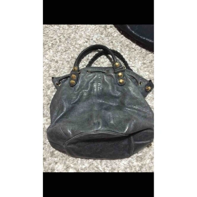 Pre-owned Balenciaga Day  Leather Handbag In Grey