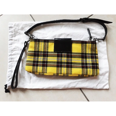 Pre-owned Robert Clergerie Yellow Tweed Clutch Bags