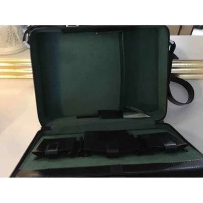 Pre-owned Pineider Green Leather Handbag