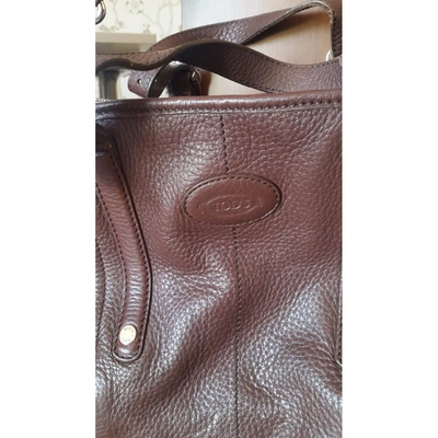 Pre-owned Tod's Leather Handbag In Brown