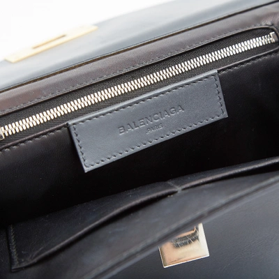 Pre-owned Balenciaga Le Dix Leather Handbag In Grey