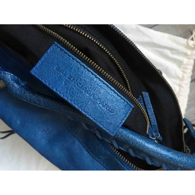 Pre-owned Balenciaga Day  Blue Leather Handbag