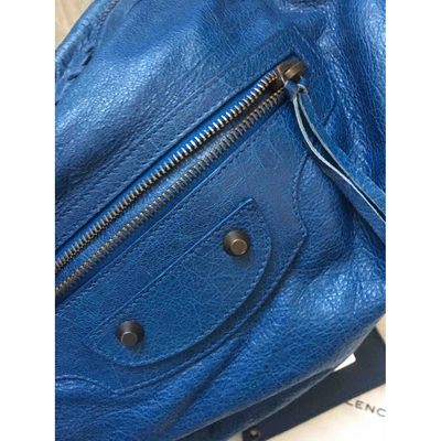 Pre-owned Balenciaga Day  Blue Leather Handbag