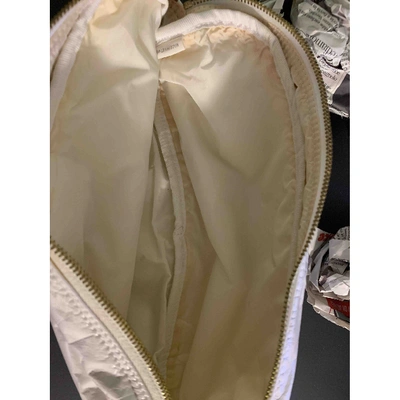 Pre-owned Prada White Patent Leather Travel Bag