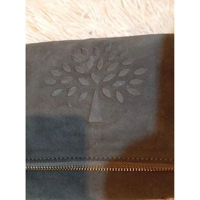 Pre-owned Mulberry Grey Suede Clutch Bag