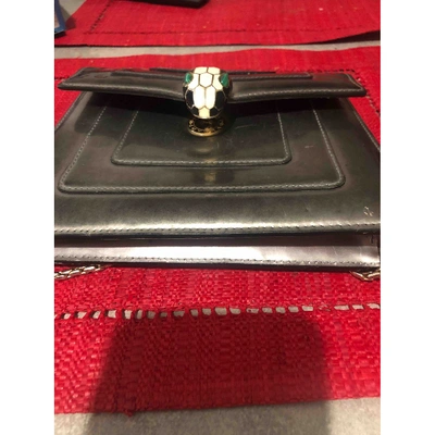 Pre-owned Bulgari Serpenti Grey Patent Leather Clutch Bag