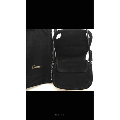 Pre-owned Cartier Marcello Leather Crossbody Bag In Black
