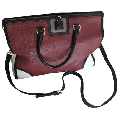 Pre-owned Furla Leather Handbag In Burgundy