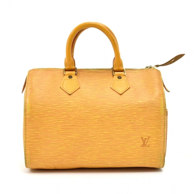 Louis Vuitton Speedy Edition limitée handbag in yellow and beige damier  canvas and beige leather, RvceShops Revival