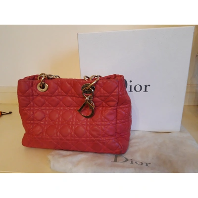 Pre-owned Dior Soft Shopping Leather Handbag In Pink