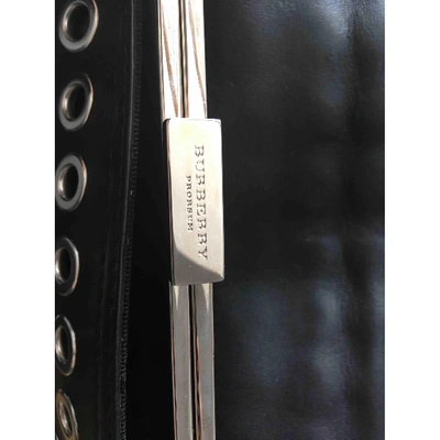 Pre-owned Burberry Leather Clutch Bag In Black