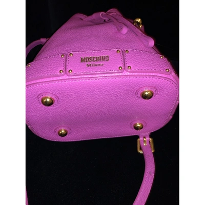 Pre-owned Moschino Leather Crossbody Bag In Pink