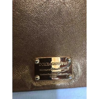 Pre-owned Dolce & Gabbana Leather Clutch Bag In Metallic