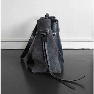 Pre-owned Boyy Navy Leather Handbag
