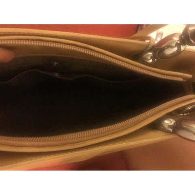 Pre-owned Dior Lady Perla Beige Leather Handbag