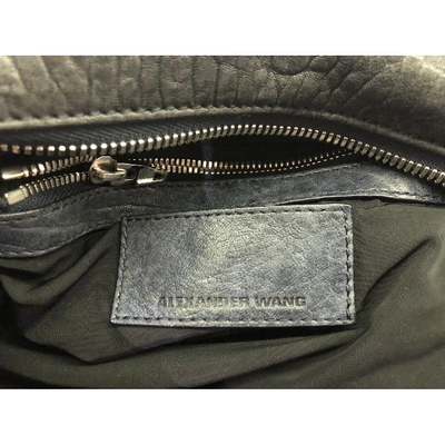 Pre-owned Alexander Wang Rocco Leather Handbag In Navy