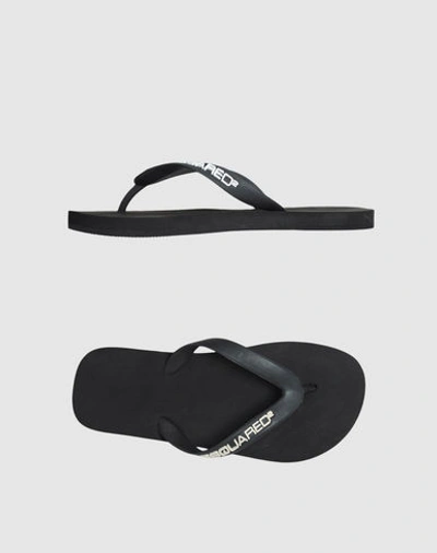 Shop Dsquared2 Flip Flops In Black