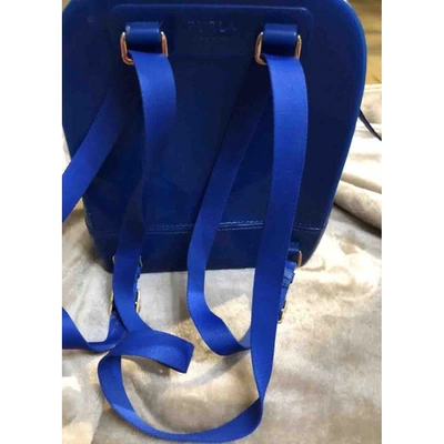 Pre-owned Furla Candy Bag Backpack In Blue