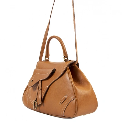 Pre-owned Dior Saddle Camel Leather Handbag
