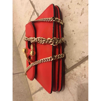 Pre-owned Jw Anderson Pierce Leather Crossbody Bag In Red