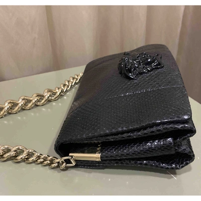 Pre-owned Versace Black Python Handbag