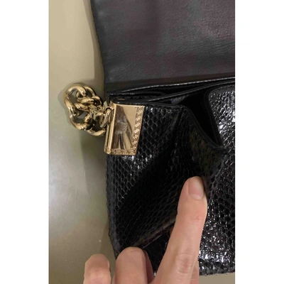 Pre-owned Versace Black Python Handbag