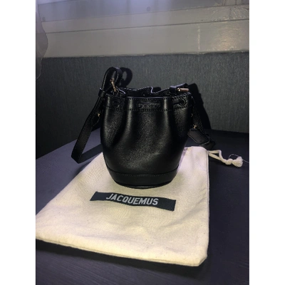 Pre-owned Jacquemus Le Petit Haqiba Black Leather Handbag