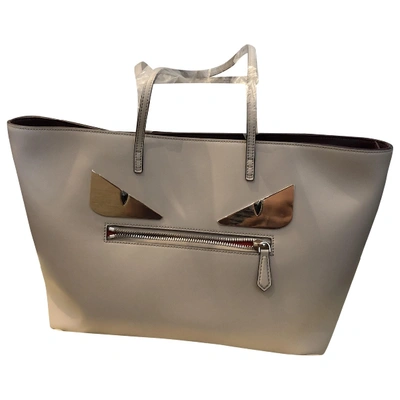 Pre-owned Fendi Roll Bag  Leather Tote In Grey