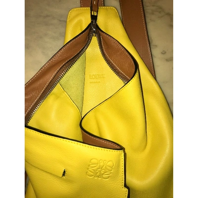 Pre-owned Loewe Anton Leather Handbag In Yellow