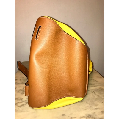 Pre-owned Loewe Anton Leather Handbag In Yellow