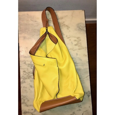 Pre-owned Loewe Anton Leather Handbag In Yellow