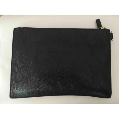 Pre-owned Msgm Black Leather Clutch Bag