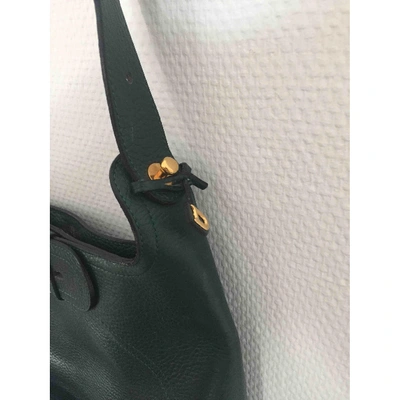 Pre-owned Delvaux Leather Handbag In Green