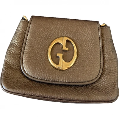 Pre-owned Gucci 1973 Metallic Leather Clutch Bag