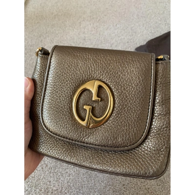 Pre-owned Gucci 1973 Metallic Leather Clutch Bag