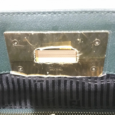 Pre-owned Fendi Green Leather Clutch Bag