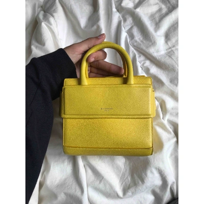 Pre-owned Givenchy Horizon Leather Crossbody Bag In Yellow