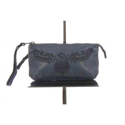 Pre-owned Zadig & Voltaire Leather Clutch Bag In Blue