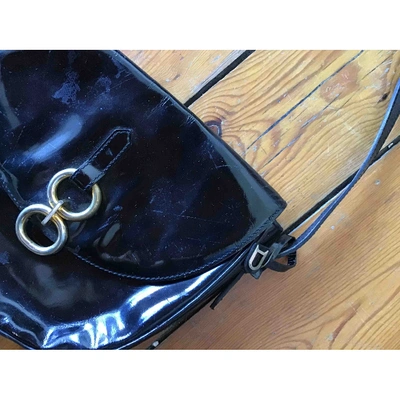Pre-owned Delvaux Patent Leather Handbag In Black