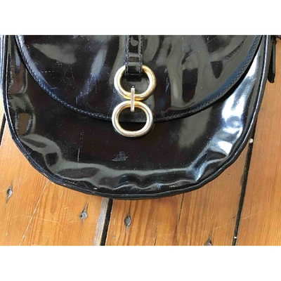 Pre-owned Delvaux Patent Leather Handbag In Black