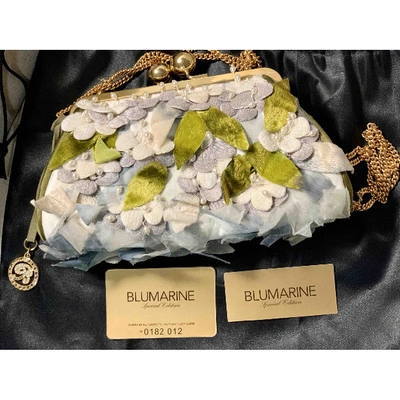Pre-owned Blumarine Silk Clutch Bag In Green
