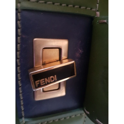 Pre-owned Fendi Silvana Green Leather Handbag