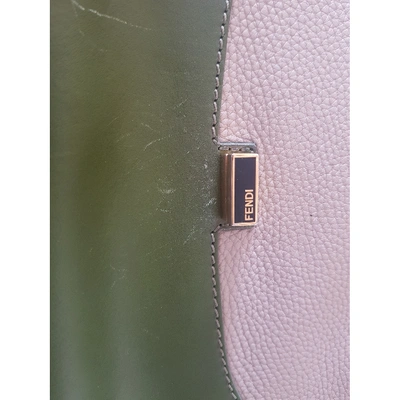 Pre-owned Fendi Silvana Green Leather Handbag